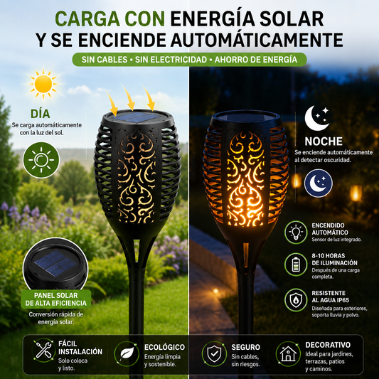 Antorchas Solares para Exteriores 78cm - Pack x2