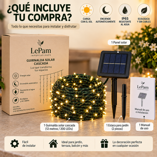 Guirnaldas Led Solares para Exteriores
