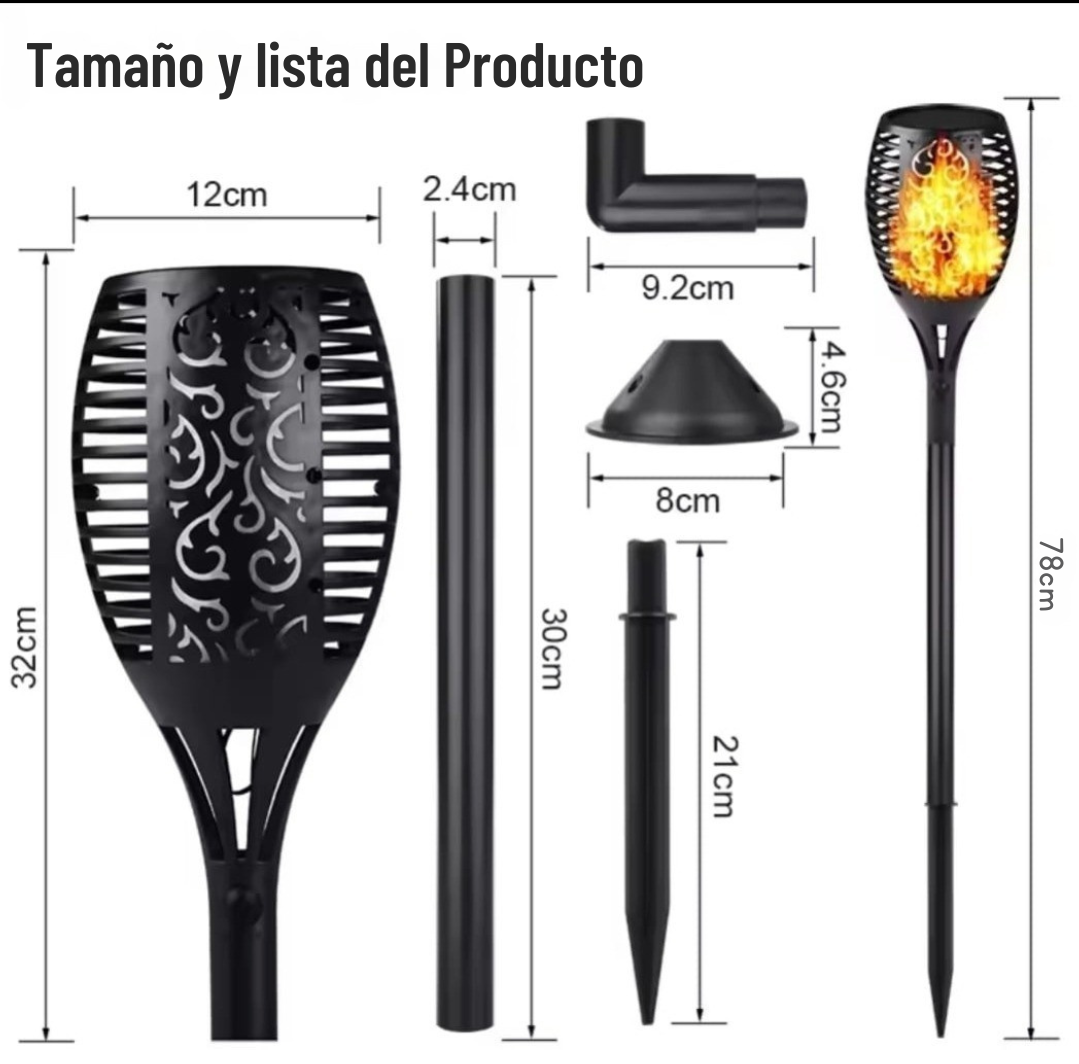 Antorchas Solares® - Tamaño Large 78cm. Pack 2 UND