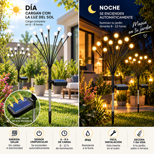 Luces Solares Luciérnaga para Exteriores - Pack x2