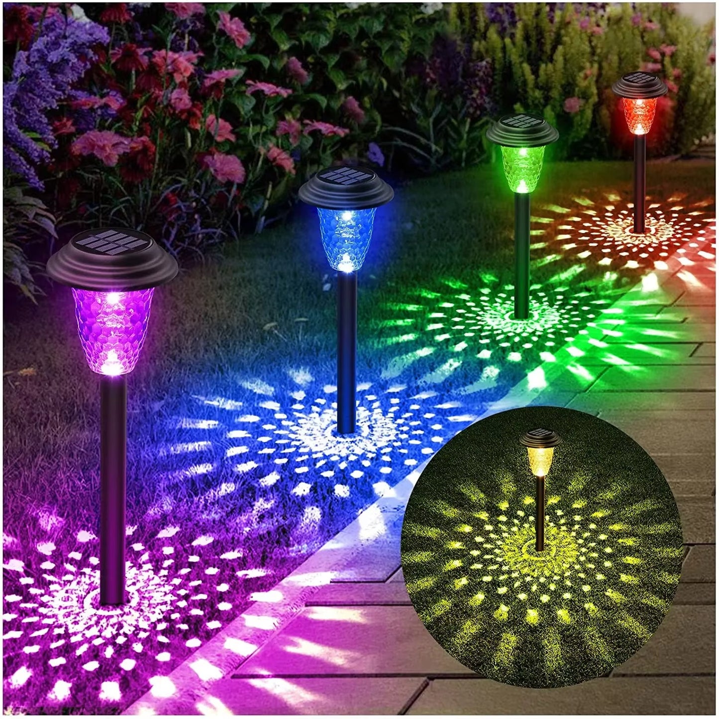 Luces solares para caminos de Jardín Pack de 2 UND