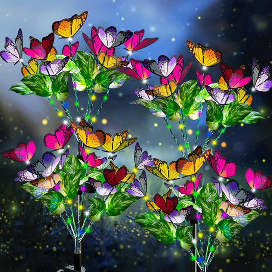 Luz decorativa con forma de mariposa y flores Pack 2UND